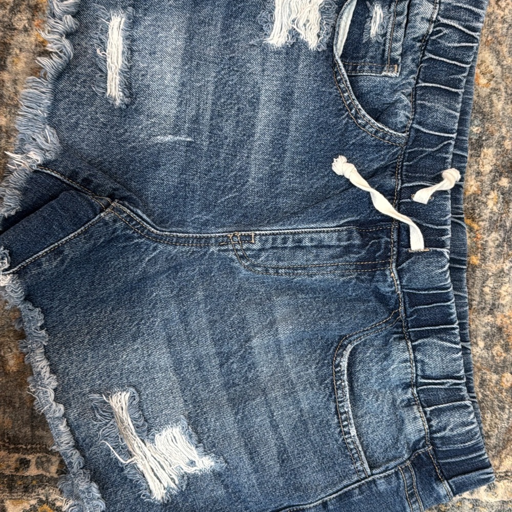 YMI Blue Jean Shorts with White Accents